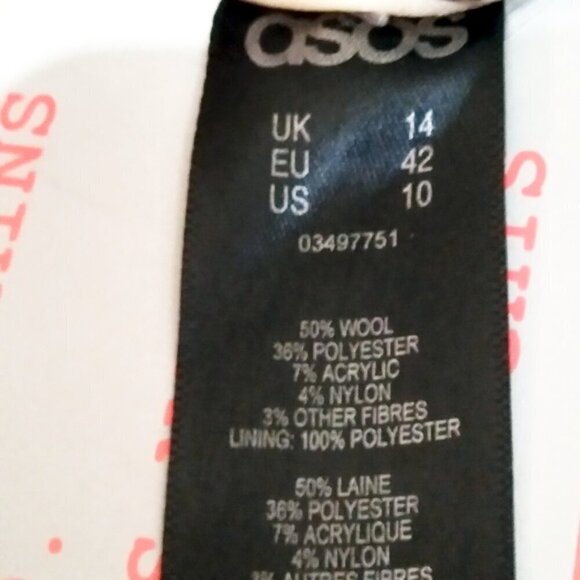 Asos NWT Black ALine Midi Skater Swing Fit & Flair Frock Coat Hidden Buttons S10 - Picture 11 of 16